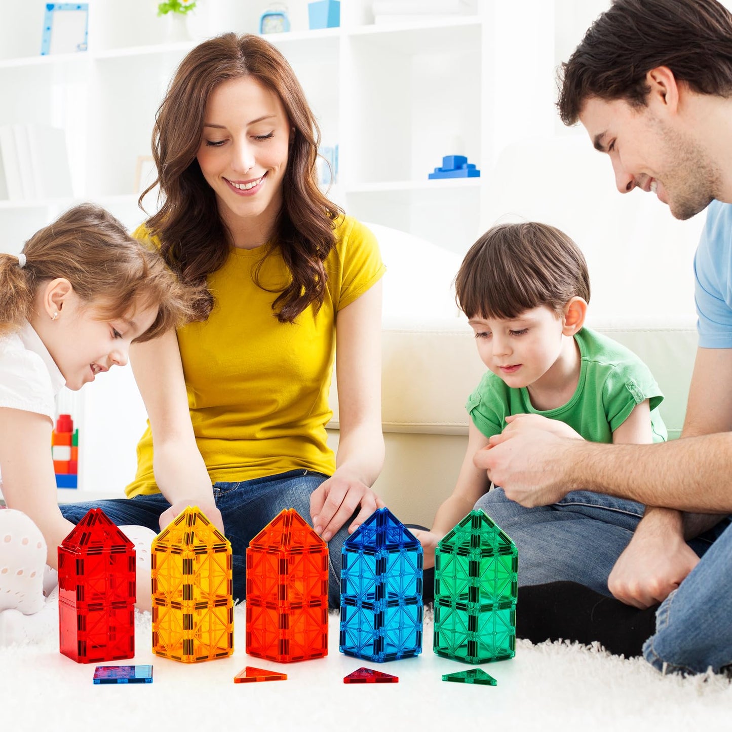 FNJO Magnetic Tiles 110PCS – STEM Building Set for Kids