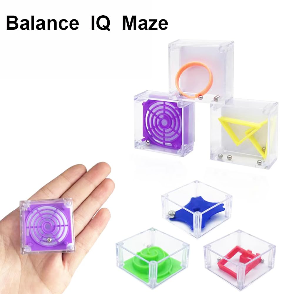 Fnqiank 24-Pack Balance IQ Maze Game – Mini 3D Brain Puzzles for All Ages