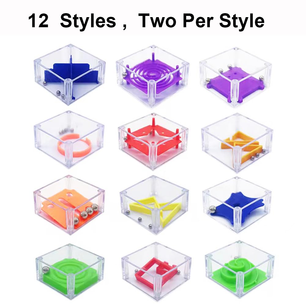Fnqiank 24-Pack Balance IQ Maze Game – Mini 3D Brain Puzzles for All Ages