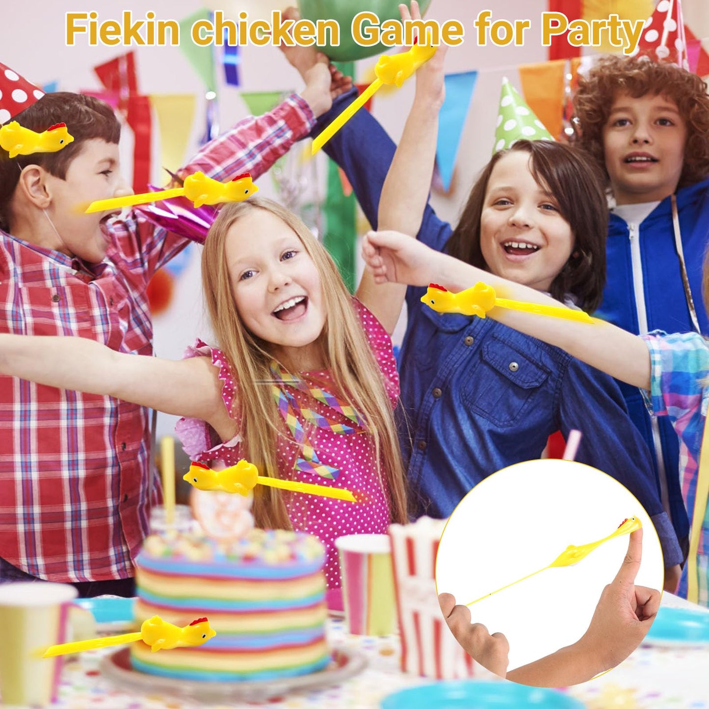 fnqiank 50 PCS Slingshot Chicken Toy Set – Funny Prank Gag for Parties & Gifts