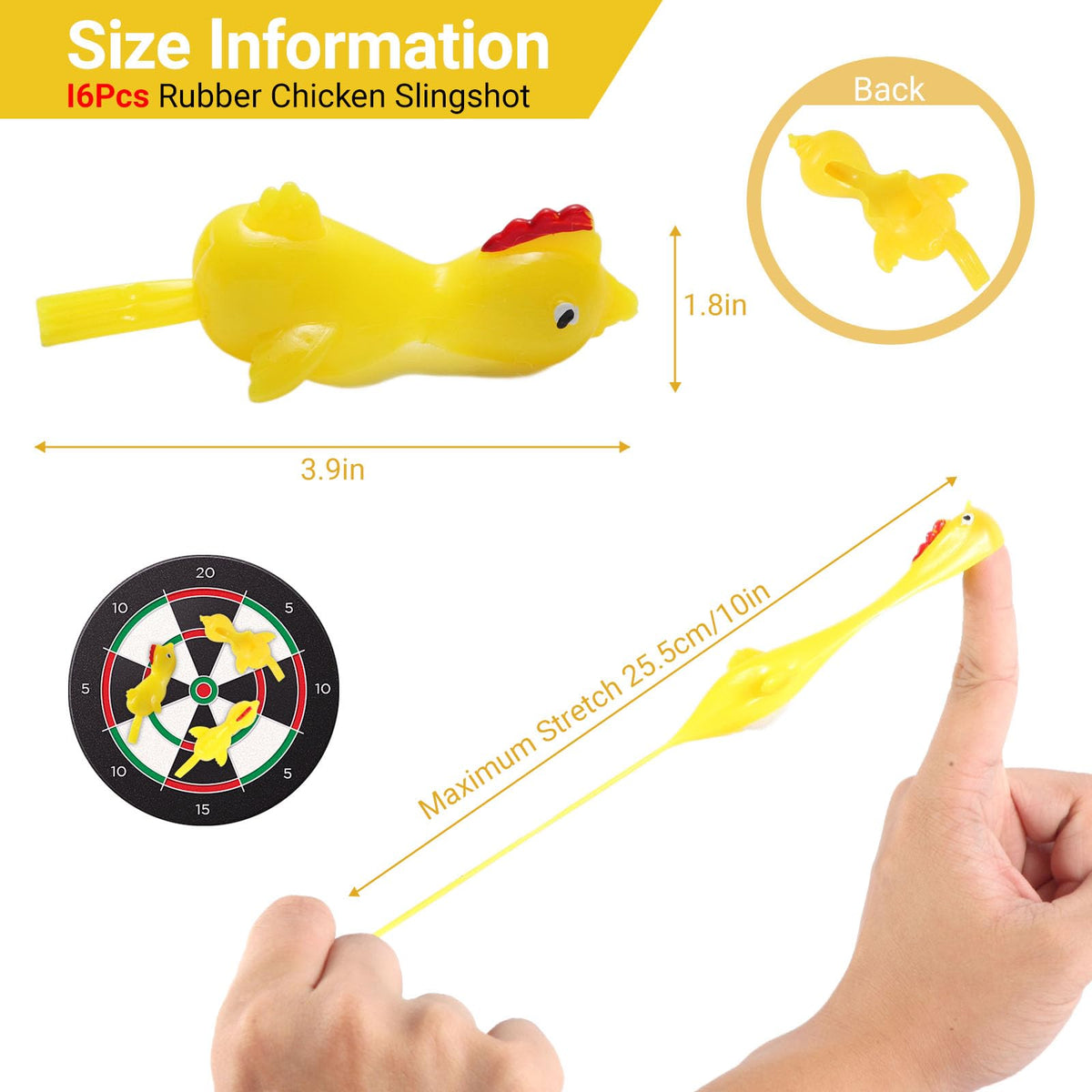 fnqiank 50 PCS Slingshot Chicken Toy Set – Funny Prank Gag for Parties & Gifts