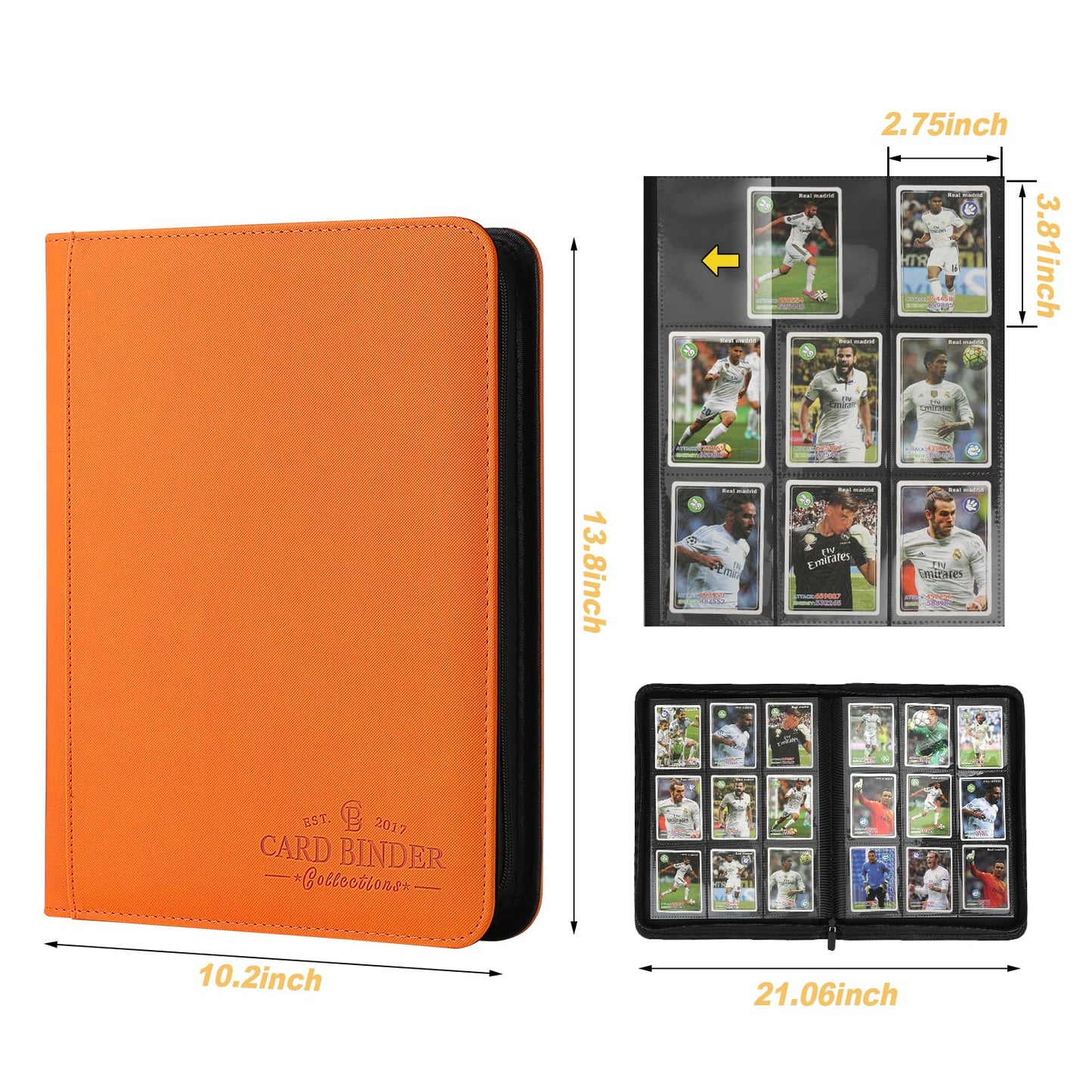 Foalgo 9 Pocket Card Binder – Holds 540 Cards | Premium Zip Trading Card Album