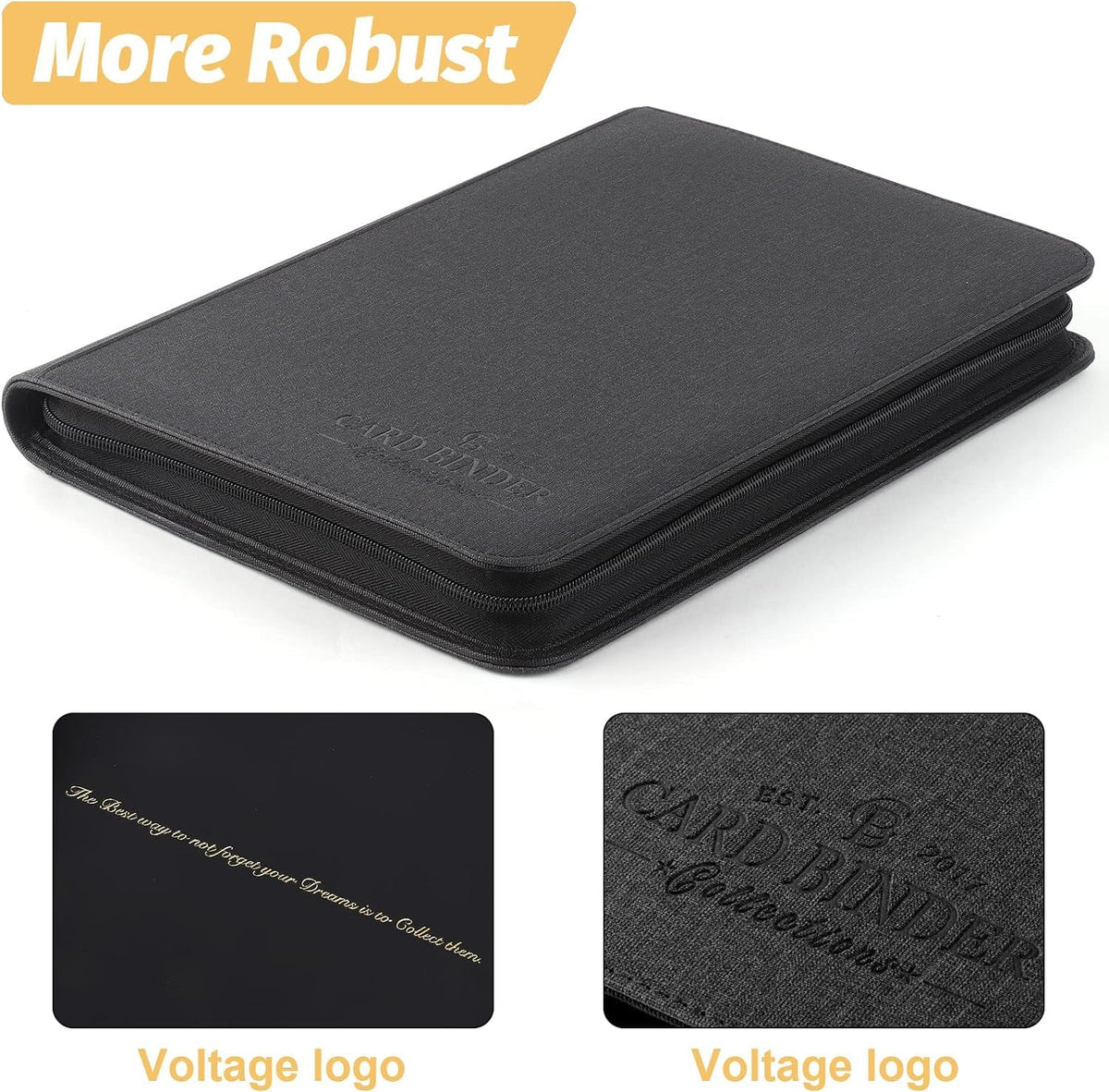 Foalgo 9 Pocket Card Binder – Premium Zip Trading Card Binder, 540 Double-Sided Pockets, Collector Album (Black)