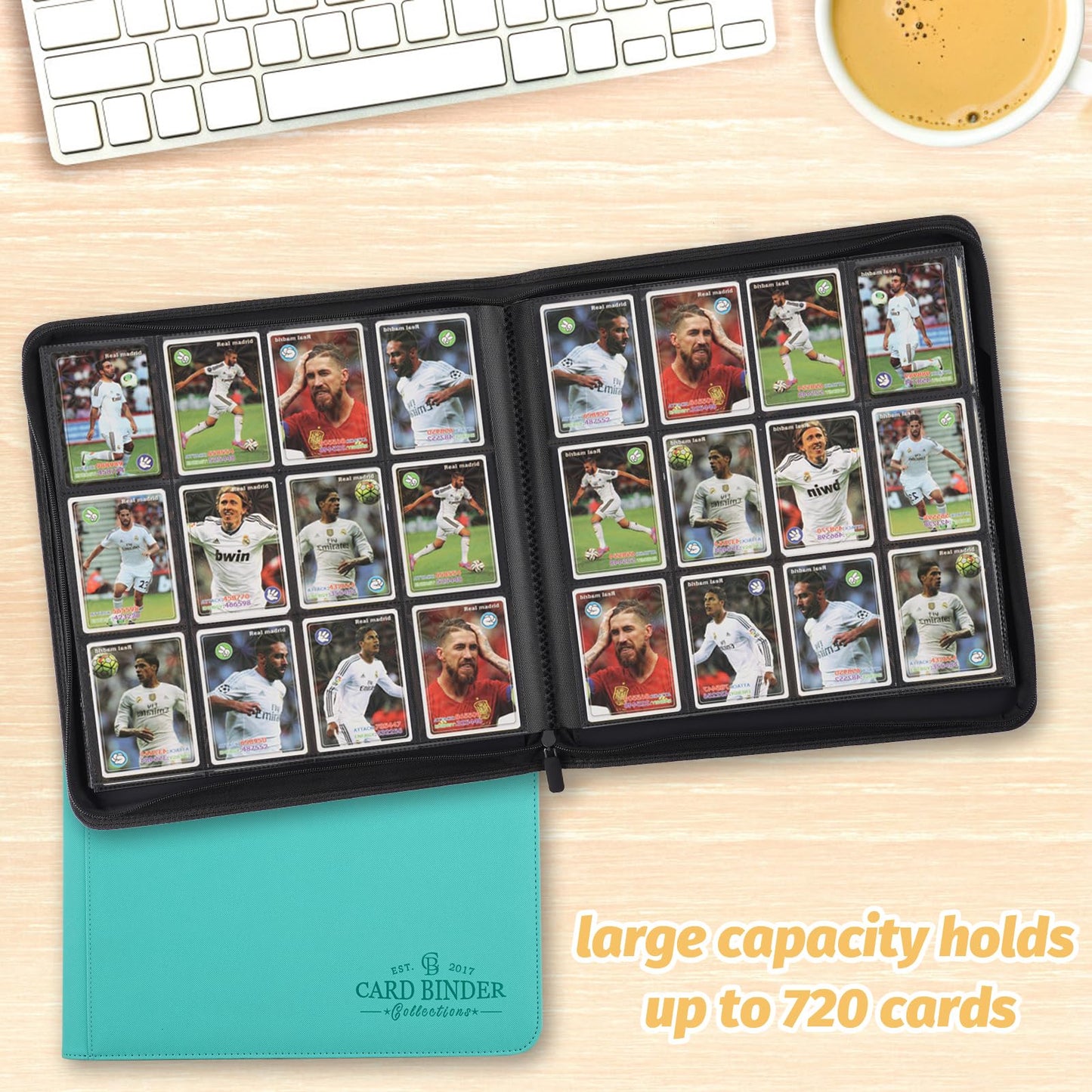 Foalgo Trading Card Binder 12 Pocket Album – 720 Card Capacity, PVC-free EVA Leather
