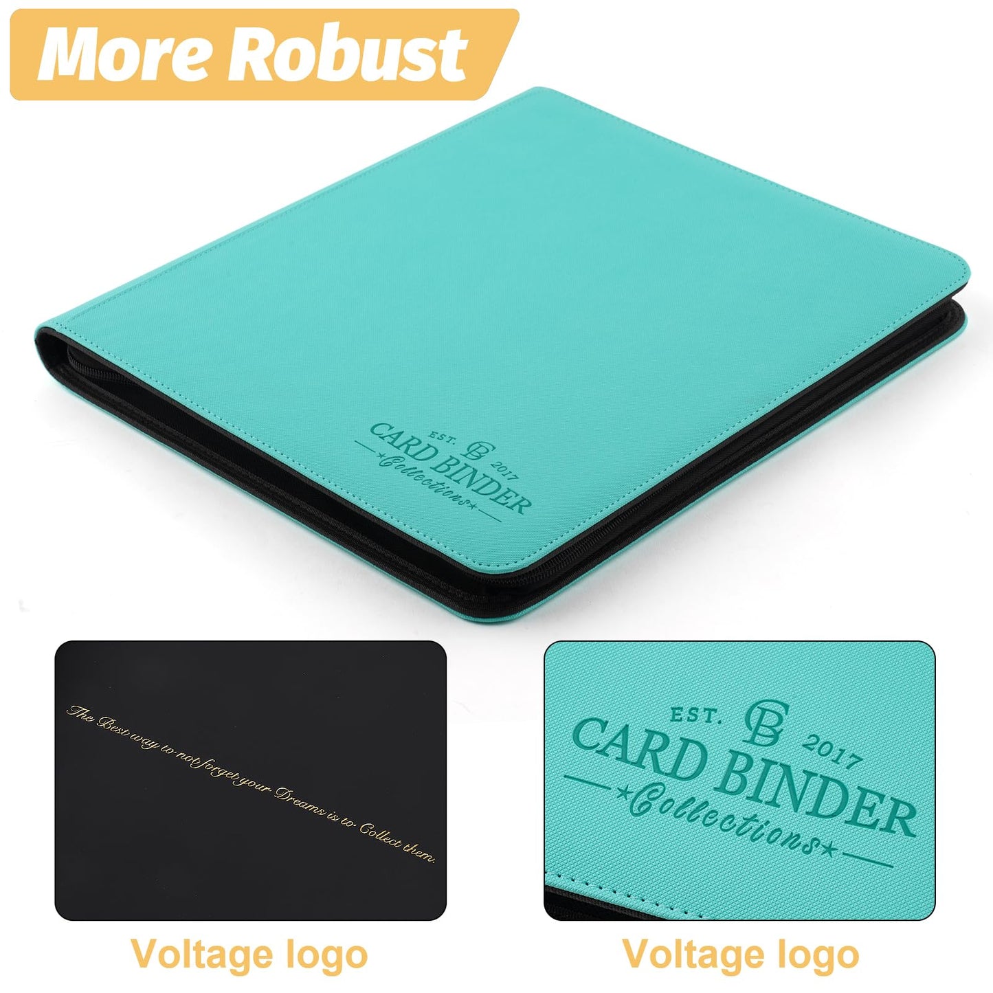 Foalgo Trading Card Binder 12 Pocket Album – 720 Card Capacity, PVC-free EVA Leather