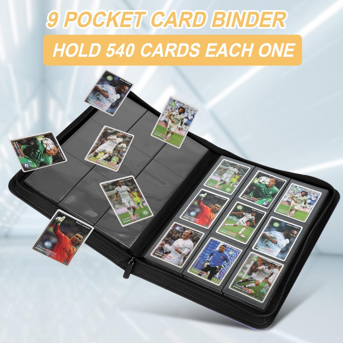 Foalgo 9-Pocket Trading Card Binder | Holds 540 Cards | PVC-Free EVA Leatherette