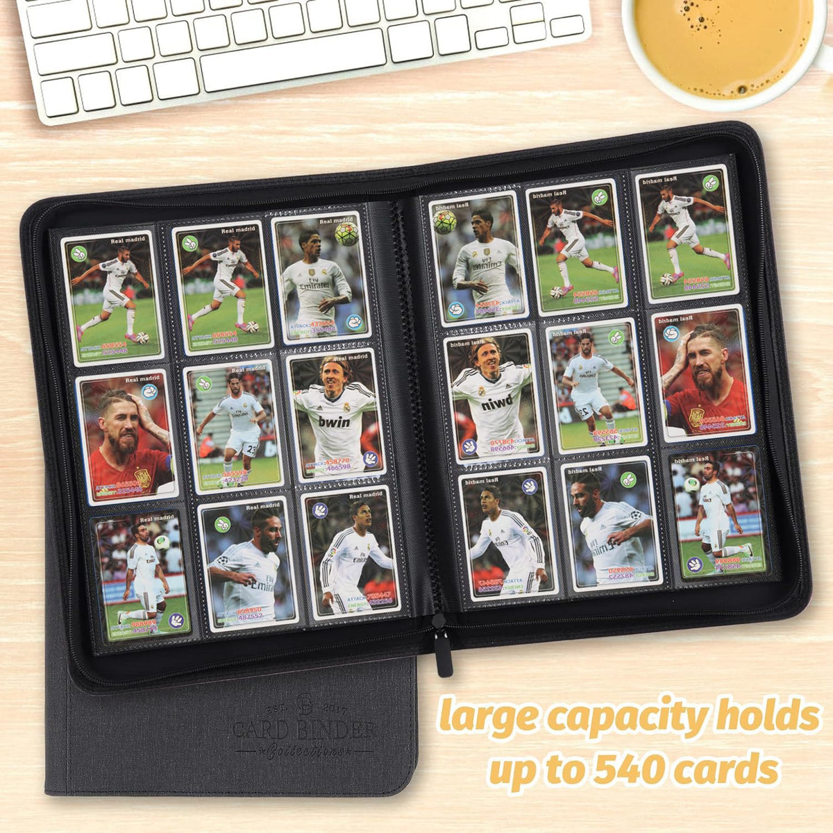 Foalgo 9 Pocket Card Binder – Premium Zip Trading Card Binder, 540 Double-Sided Pockets, Collector Album (Black)