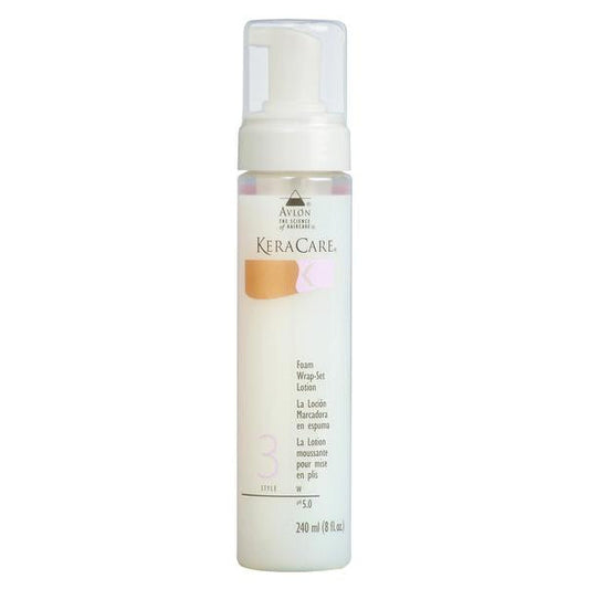 Keracare Foam Wrap Set Lotion 8 oz / 237 ml - For Lasting Hold, Lustrous Sets & Effortless Styling