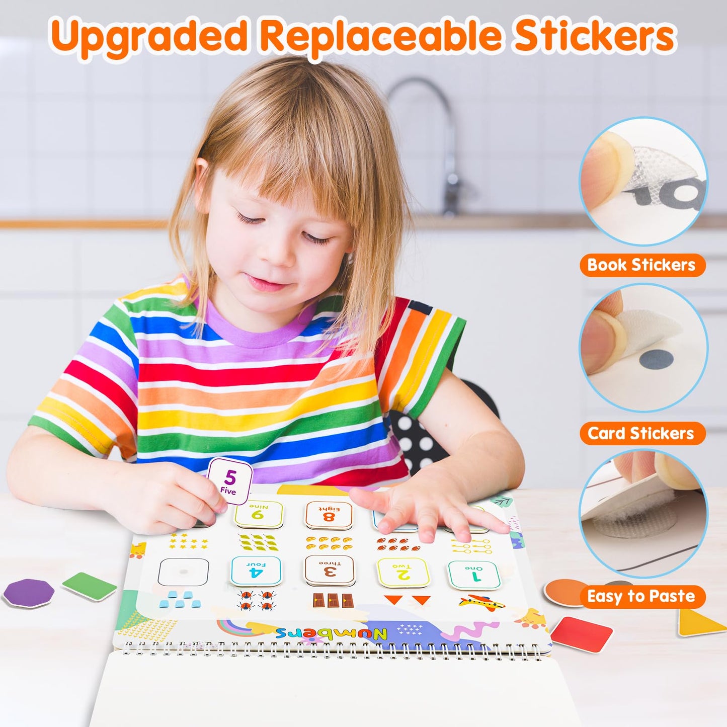 Foayex Easter Activity Book for Girls 3-5 – Pre-Assembled Reusable Stickers & Learning Activities