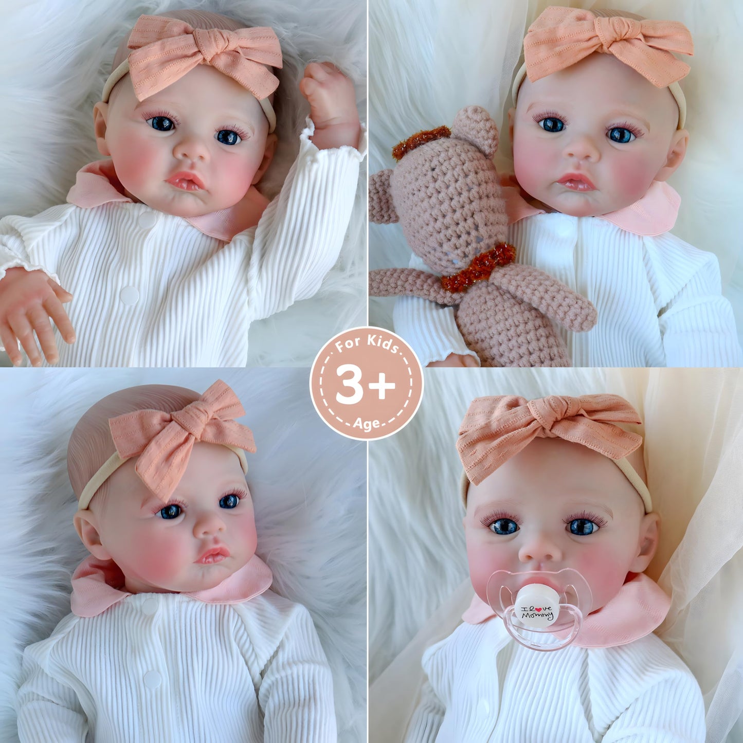 FOCKOF Realistic Reborn Baby Doll – 18-Inch Lifelike Girl with Accessories for 3+ Years