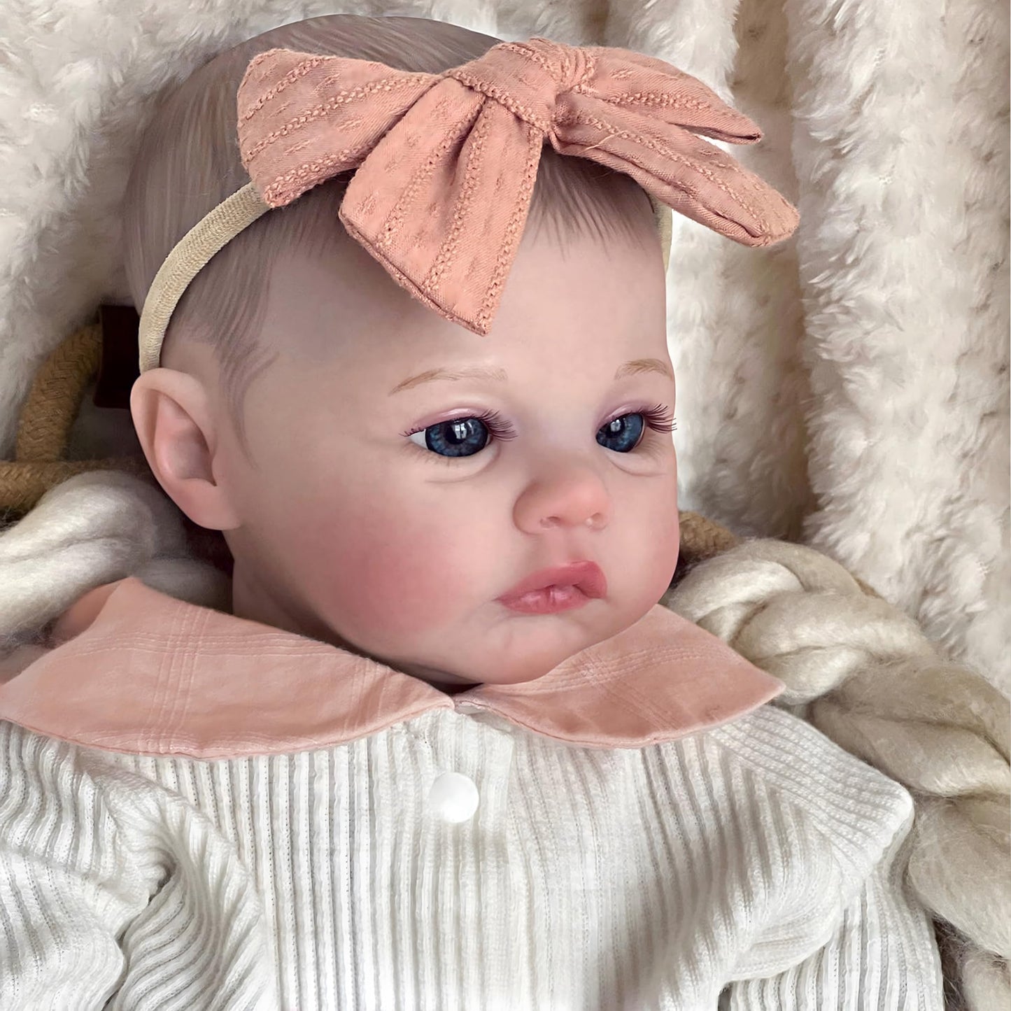FOCKOF Realistic Reborn Baby Doll – 18-Inch Lifelike Girl with Accessories for 3+ Years