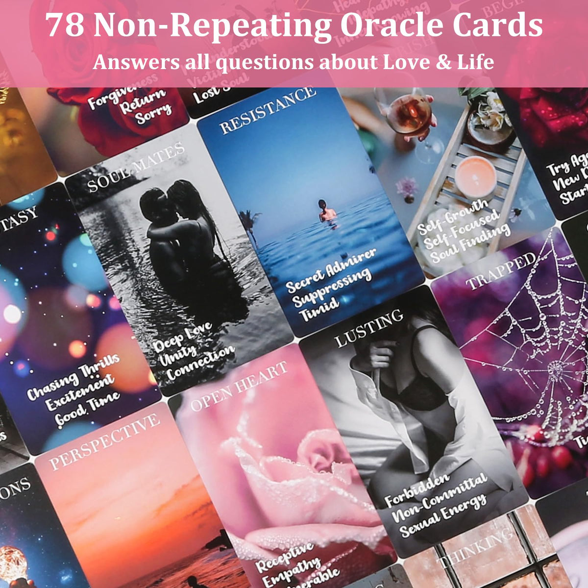 Fofeadm Oracle Cards 78-Card Love Deck for Beginners | Life and Love Guidance