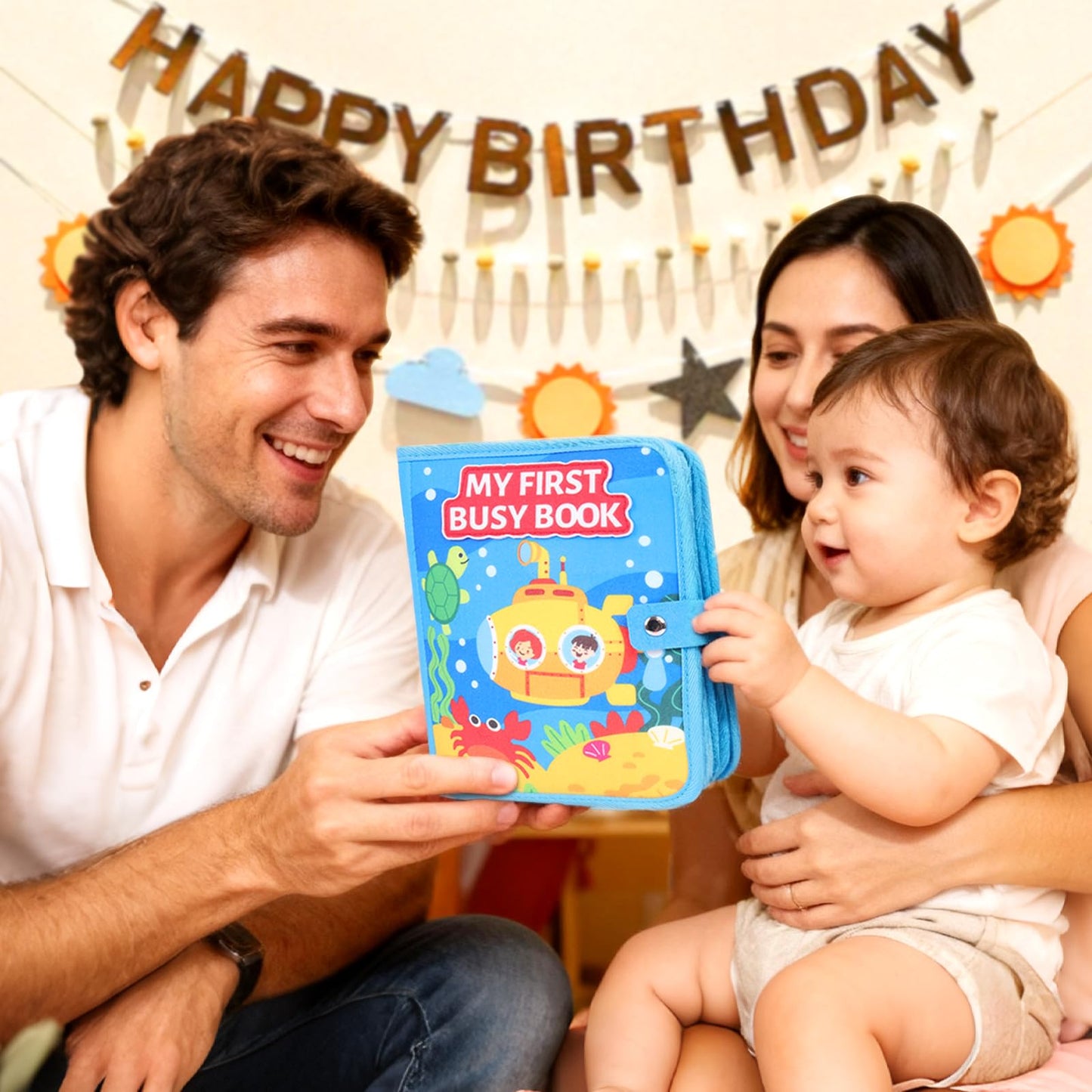 FoenixArte Ocean Busy Book for Toddlers (Ages 1-3) – Montessori 20-in-1 Sea Animals Toy | Travel-Friendly Busy Board