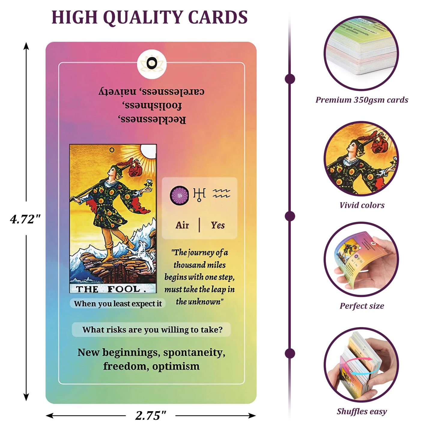 Fofeadm Tarot Cards for Beginners with Guide Book | Classic Tarot Deck