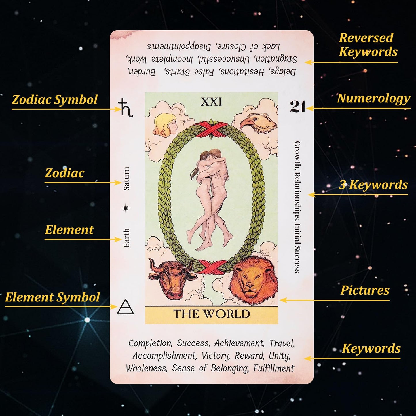 Fofeadm Tarot Cards for Beginners – 78-Card Tarot Deck + Guide Book, Durable 350GSM