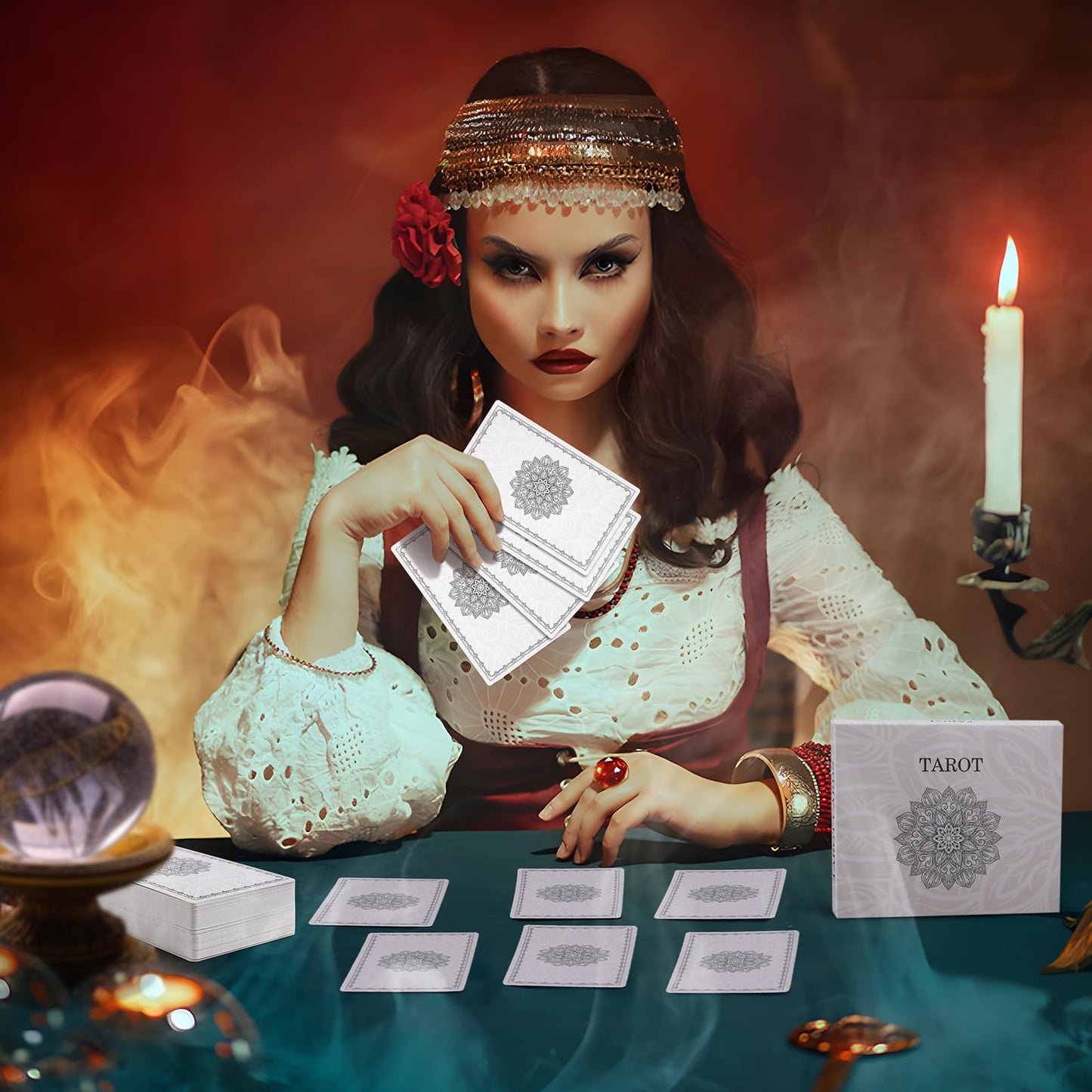 Fofeadm Tarot Cards for Beginners – 78-Card Tarot Deck + Guide Book, Durable 350GSM