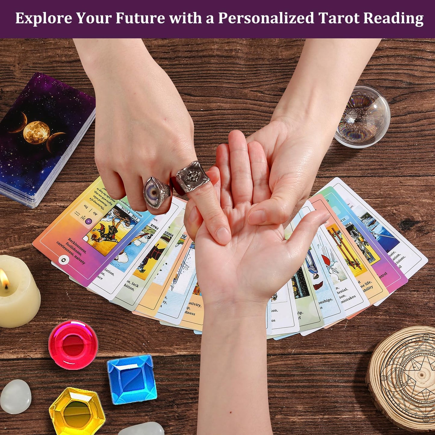 Fofeadm Tarot Cards for Beginners with Guide Book | Classic Tarot Deck