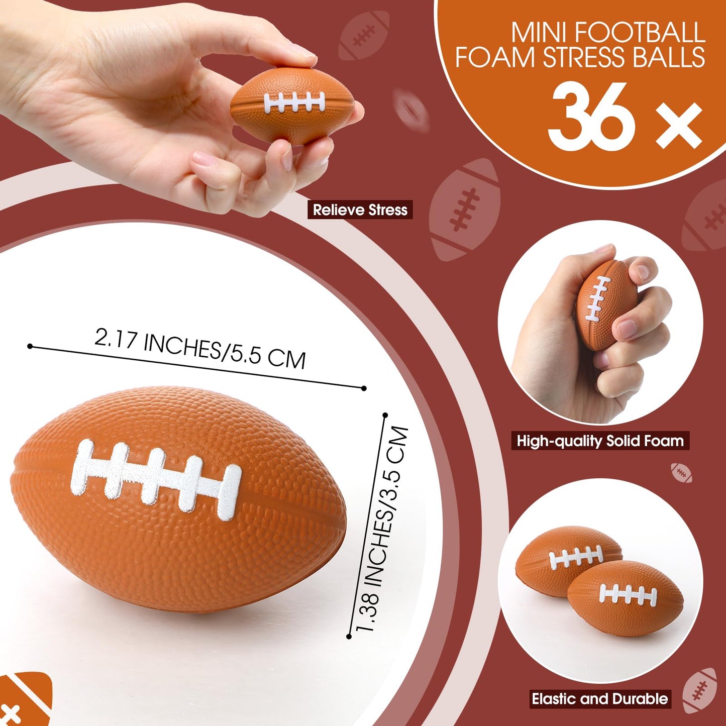 Foilswirl 36 Sets Football Gifts Bulk – Stress Balls, Bracelets & Cards