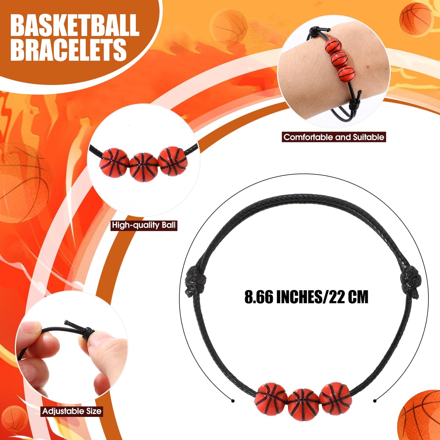 Foilswirl 36-Piece Basketball Party Favors Set — Stress Balls, Bracelets & Cards