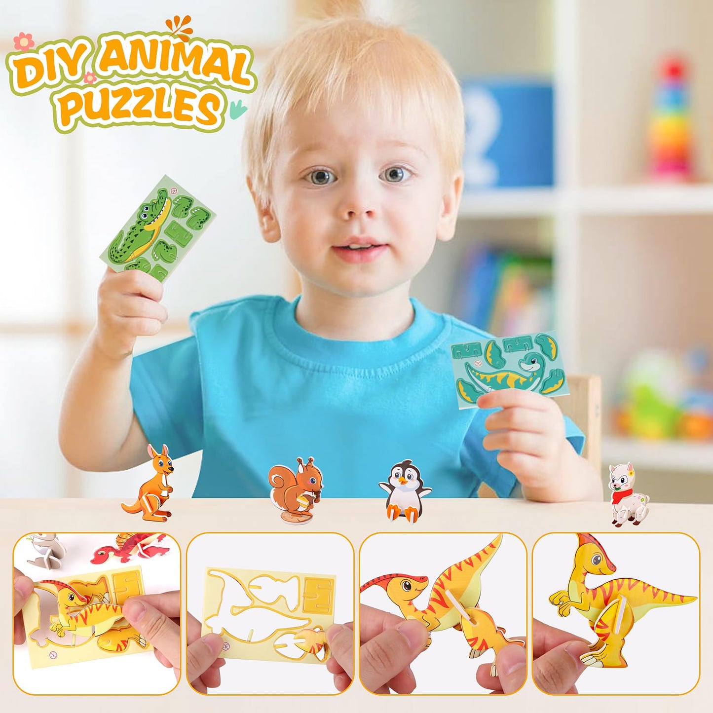 FOIMAS 31-Pack 3D Puzzles for Kids – Farmhouse & Animal Set