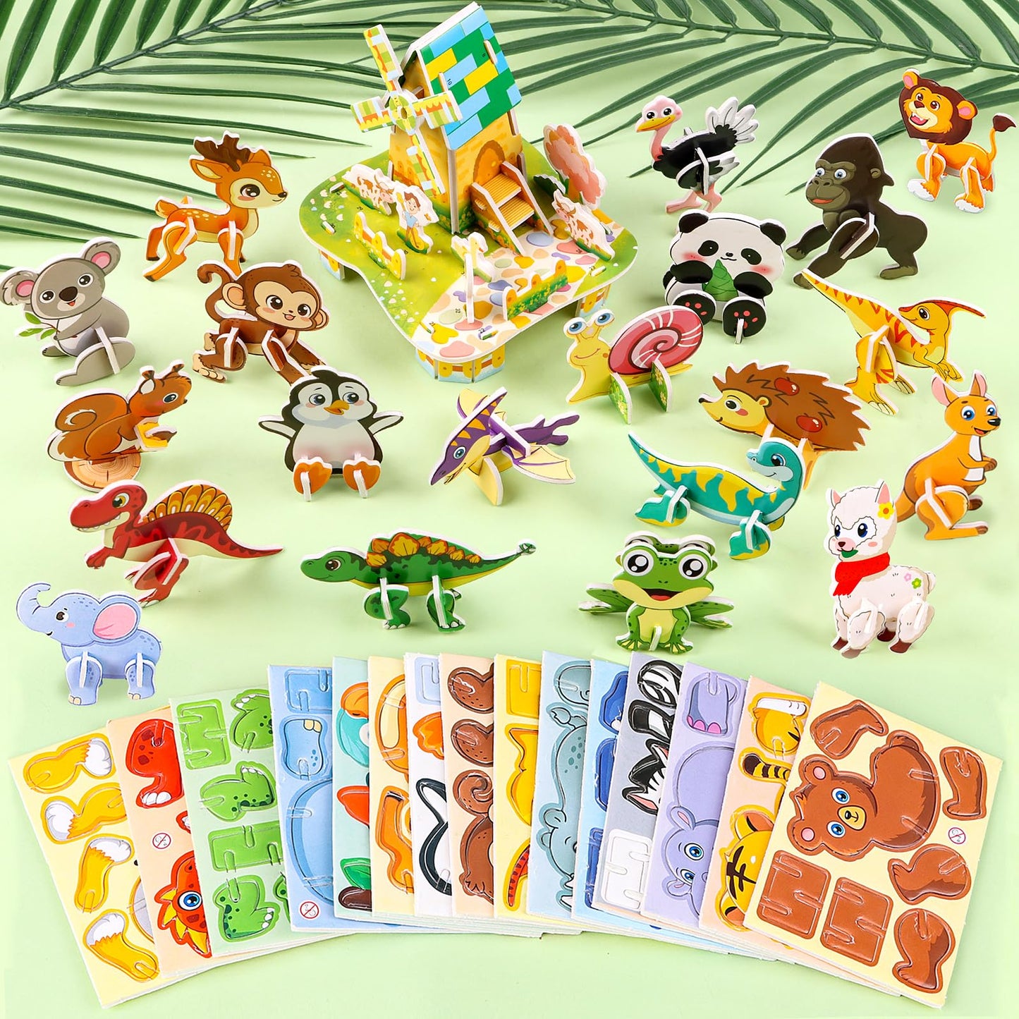 FOIMAS 31-Pack 3D Puzzles for Kids – Farmhouse & Animal Set
