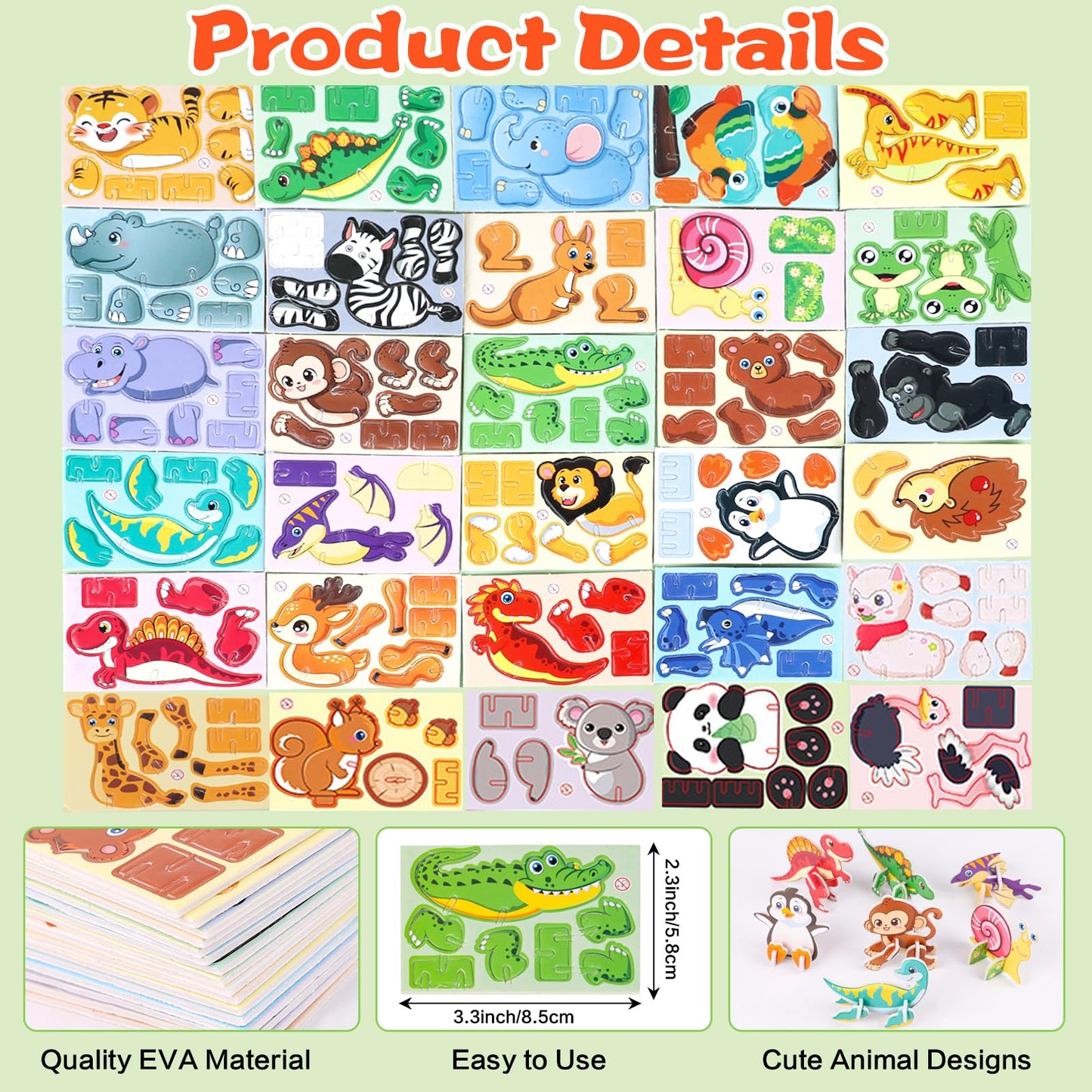 FOIMAS 31-Pack 3D Puzzles for Kids – Farmhouse & Animal Set