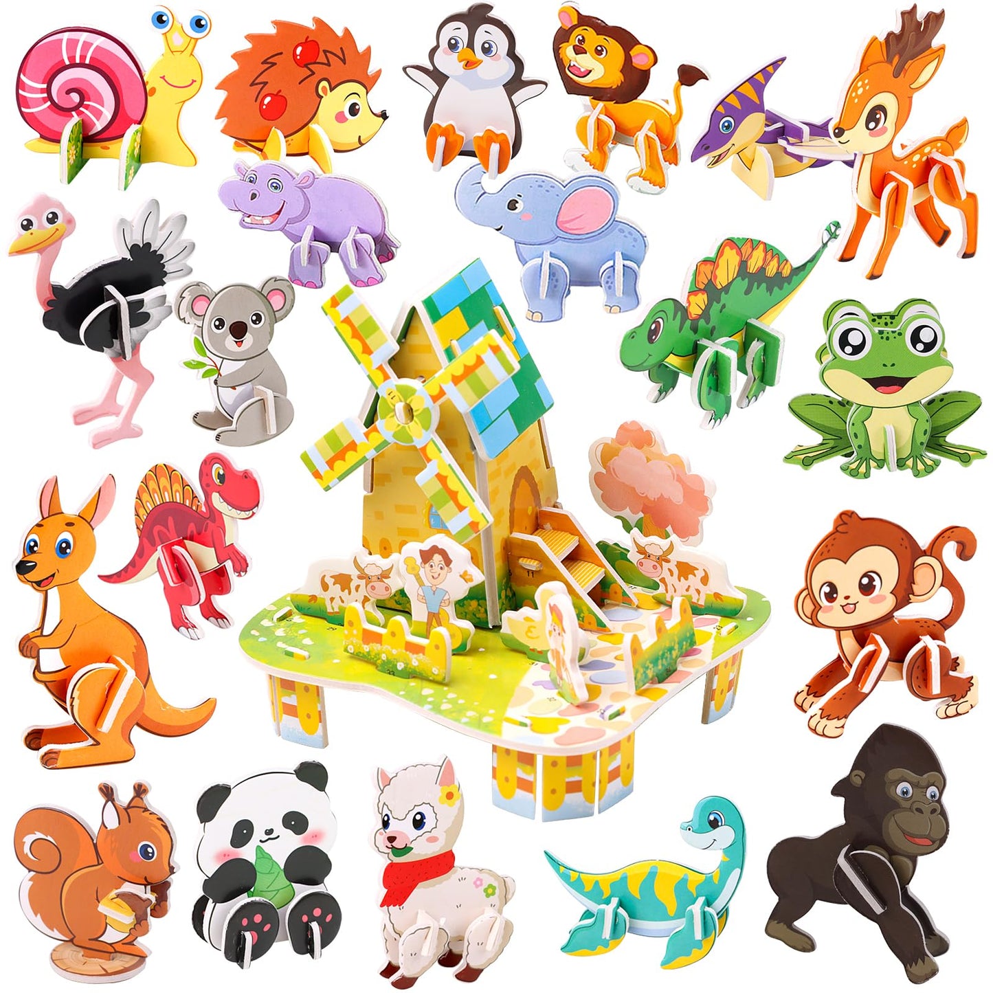 FOIMAS 31-Pack 3D Puzzles for Kids – Farmhouse & Animal Set