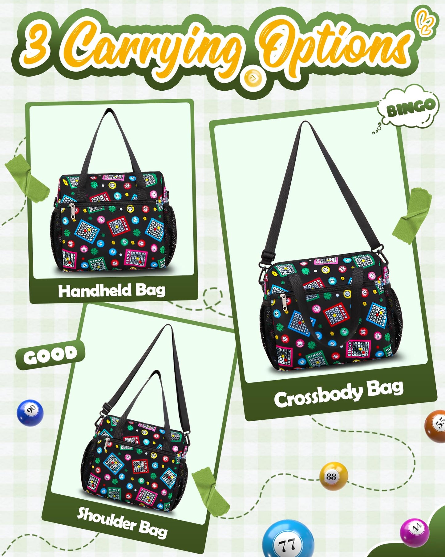 FOKDUVB Bingo Bag for Daubers & Accessories – Water-Resistant Organizer with Pockets