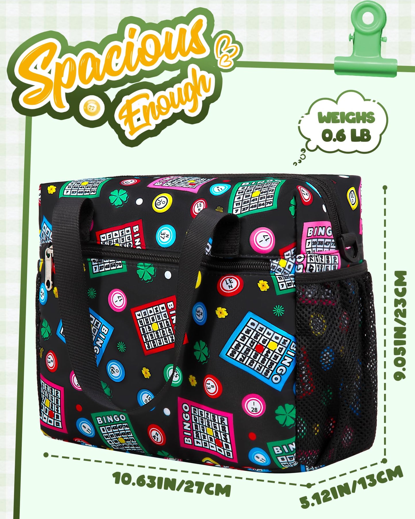 FOKDUVB Bingo Bag for Daubers & Accessories – Water-Resistant Organizer with Pockets