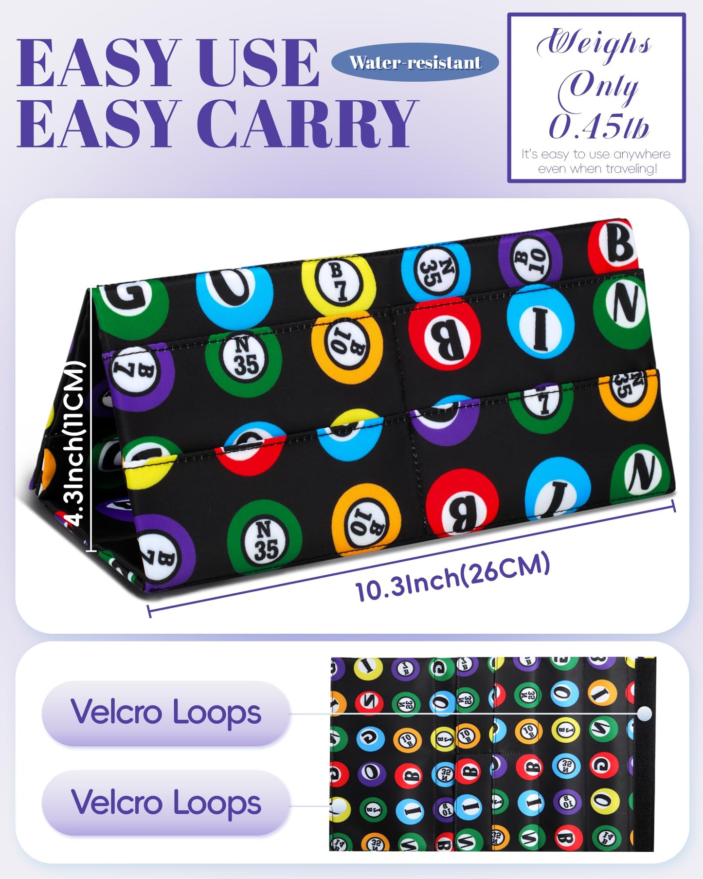 FOKDUVB 2 Pack Card Holder for Bridge & Poker – Black Bingo Theme
