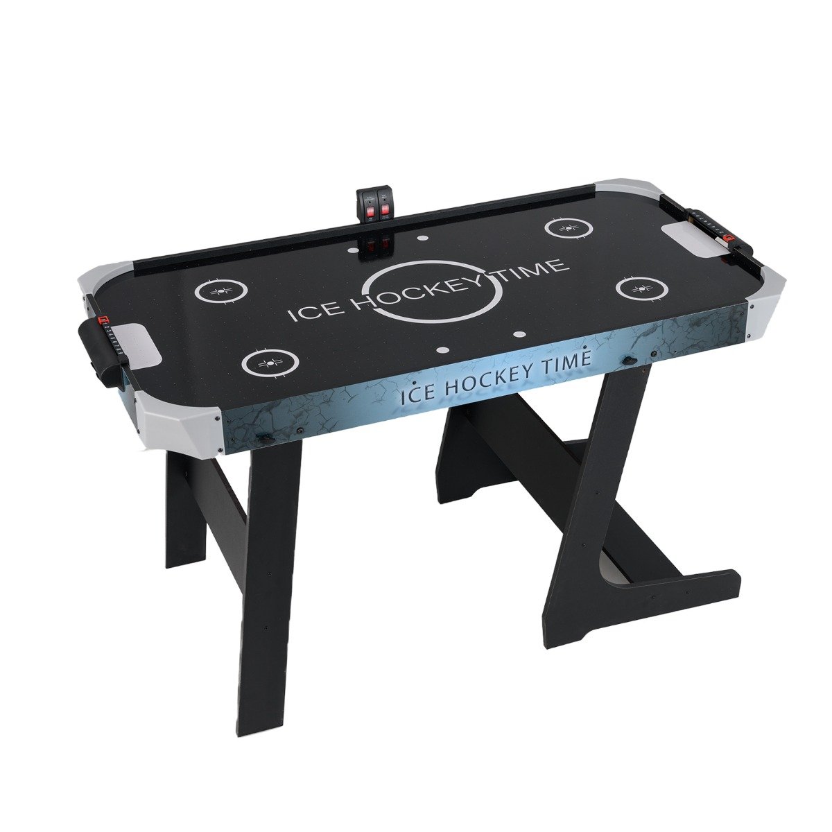 144 CM Foldable Air Hockey Table with 2 Pucks for Kids and Adults-Black