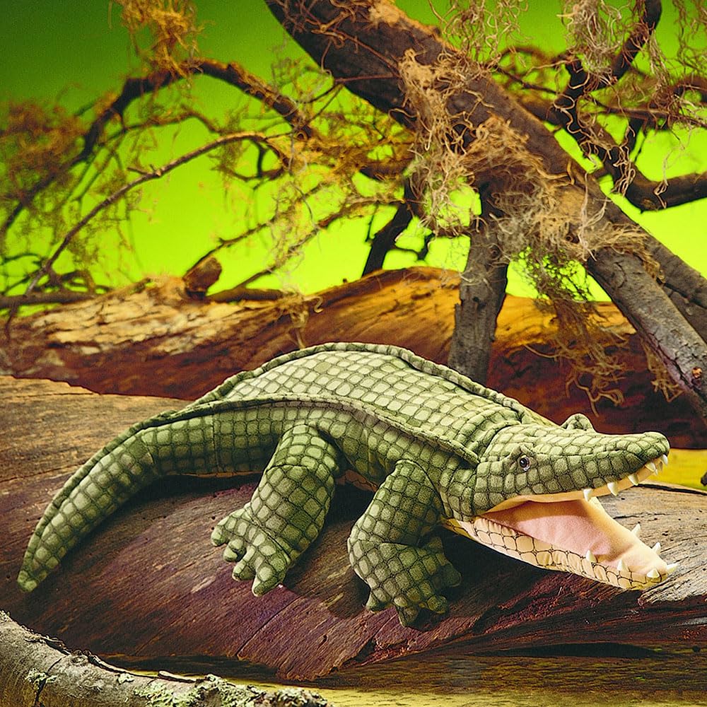 Folkmanis Alligator Hand Puppet – Realistic, Interactive Plush for Storytelling & Play
