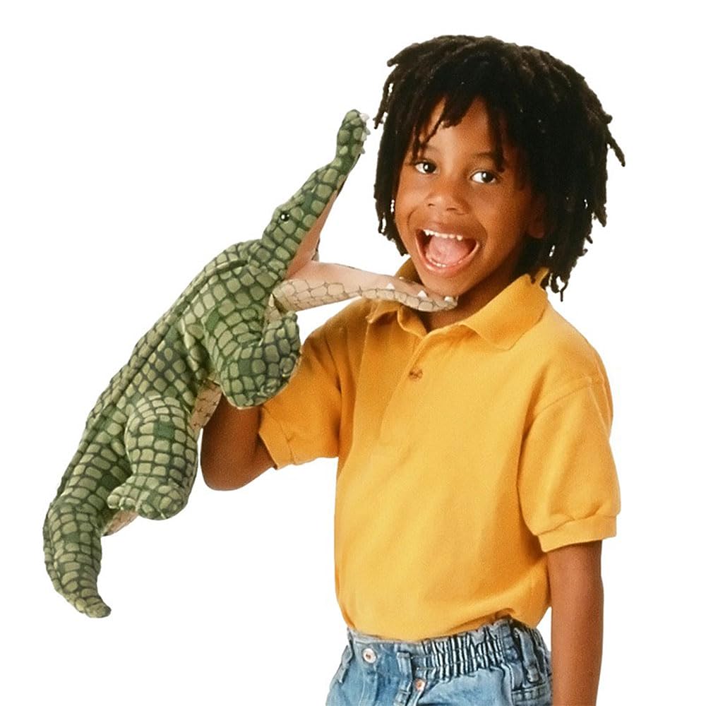 Folkmanis Alligator Hand Puppet – Realistic, Interactive Plush for Storytelling & Play