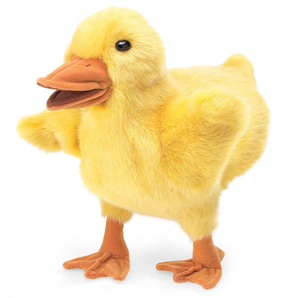 Folkmanis Duckling Hand Puppet, Yellow – Movable Beak & Wings | 1 EA