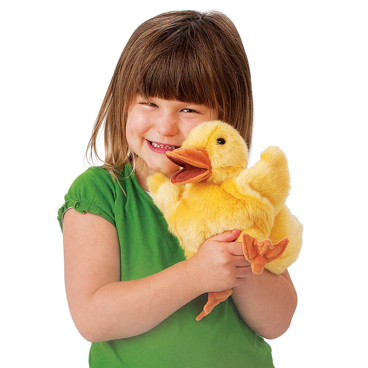 Folkmanis Duckling Hand Puppet, Yellow – Movable Beak & Wings | 1 EA