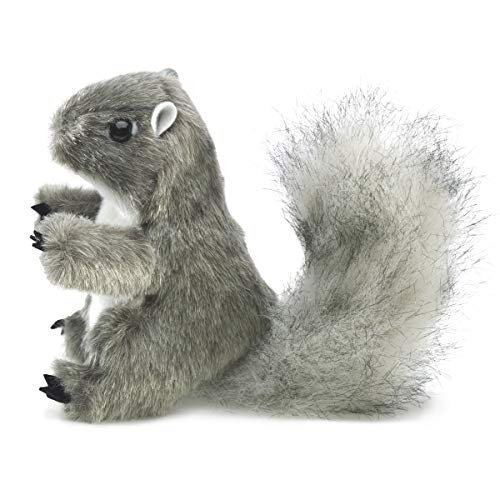 Folkmanis Mini Gray Squirrel Finger Puppet – Interactive Plush Puppetry (1 EA)