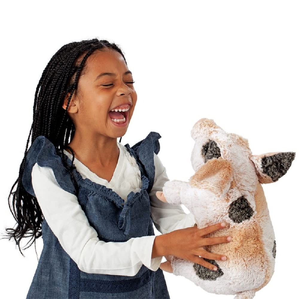 Folkmanis Grunting Pig Hand Puppet - Pink, 14 Inch