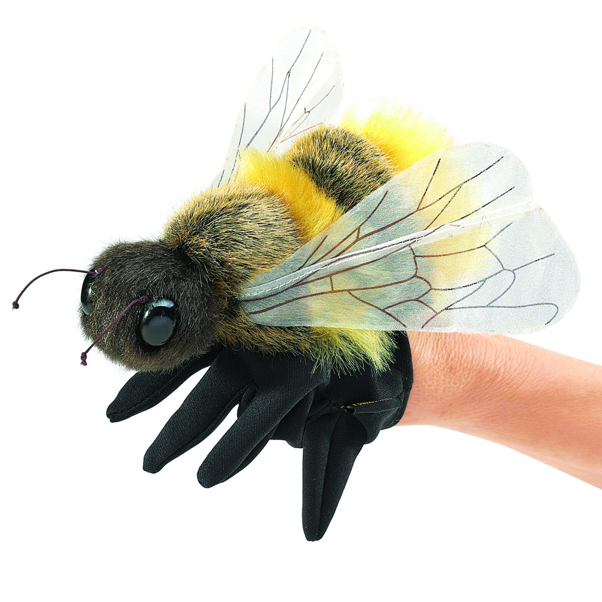 Folkmanis Honey Bee Hand Puppet (3028) | Plush Bee for Storytelling & Puppetry