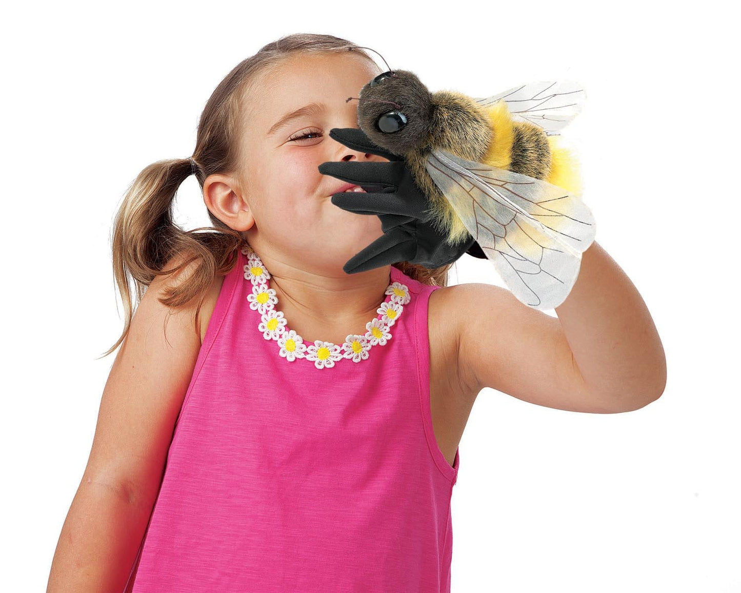 Folkmanis Honey Bee Hand Puppet (3028) | Plush Bee for Storytelling & Puppetry