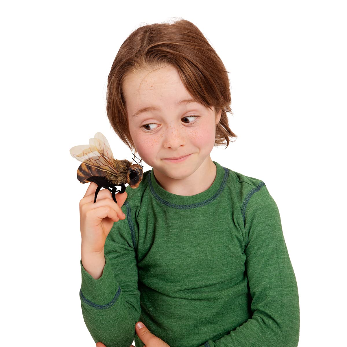 Folkmanis Mini Bee Finger Puppet - Realistic Hand Puppet for Storytelling