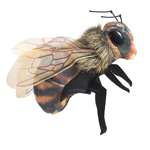 Folkmanis Mini Bee Finger Puppet - Realistic Hand Puppet for Storytelling