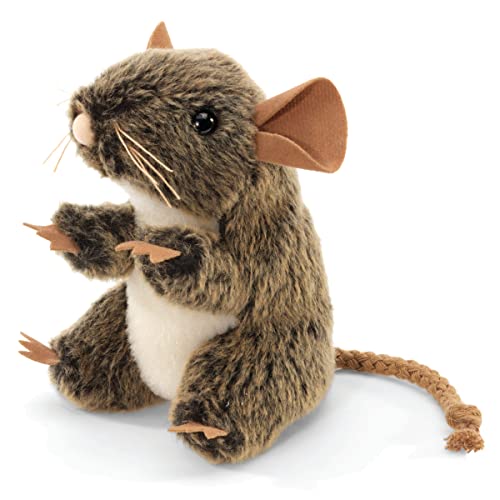 Folkmanis Mini Field Mouse Finger Puppet, Brown | Interactive Hand Puppet