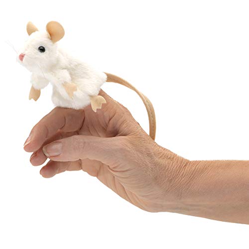 Folkmanis Mini White Mouse Finger Puppet – Pocket-Sized Storytelling Companion