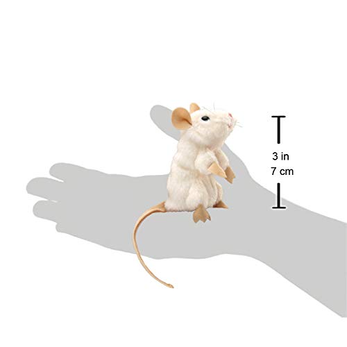 Folkmanis Mini White Mouse Finger Puppet – Pocket-Sized Storytelling Companion