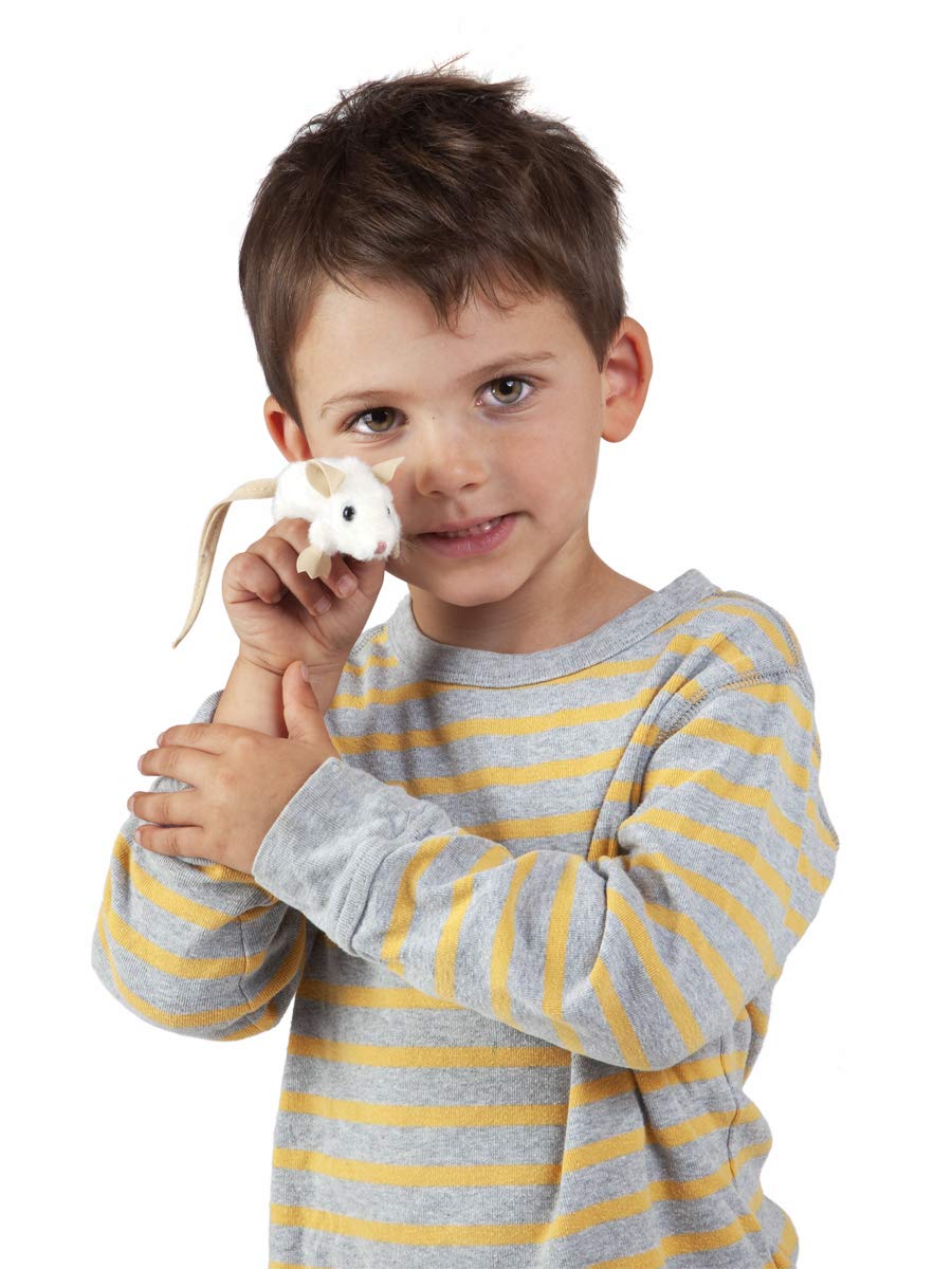 Folkmanis Mini White Mouse Finger Puppet – Pocket-Sized Storytelling Companion