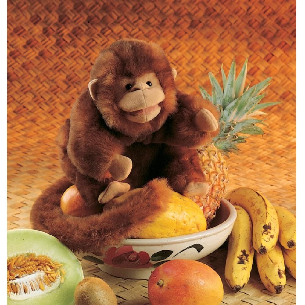 Folkmanis Monkey Hand Puppet - Expressive One-Hand Stage Puppet