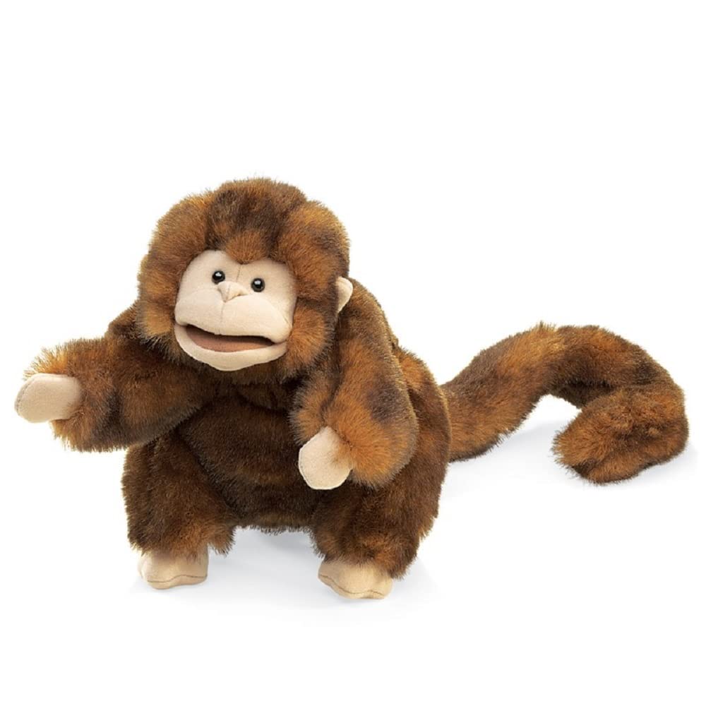 Folkmanis Monkey Hand Puppet - Expressive One-Hand Stage Puppet