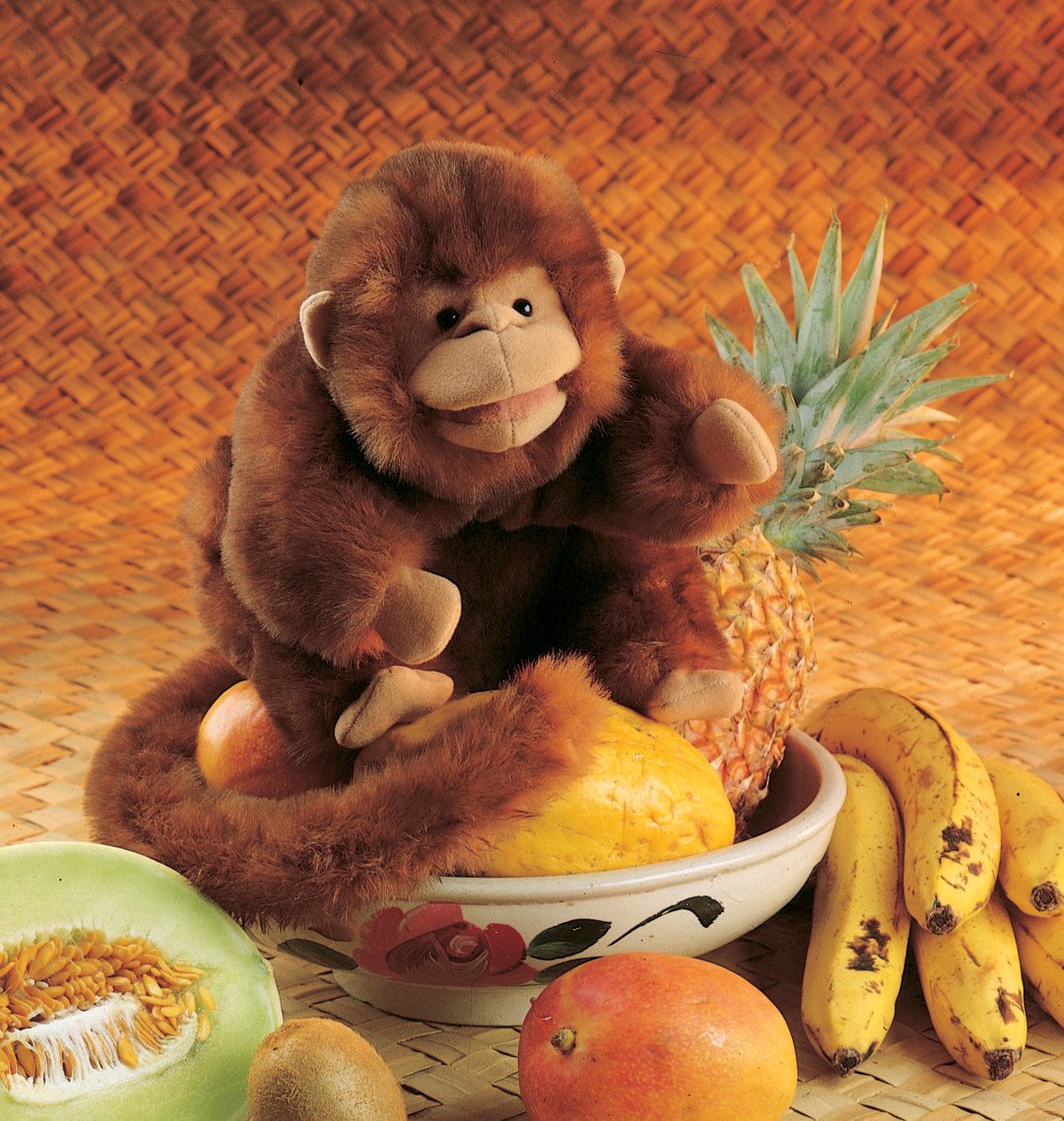 Folkmanis Monkey Hand Puppet - Expressive One-Hand Stage Puppet