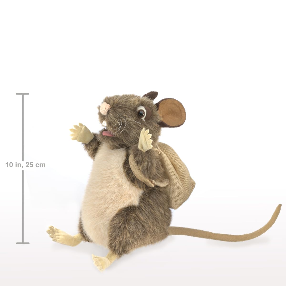 Folkmanis Pack Rat Hand Puppet – Brown & Beige Plush for Storytelling & Stage