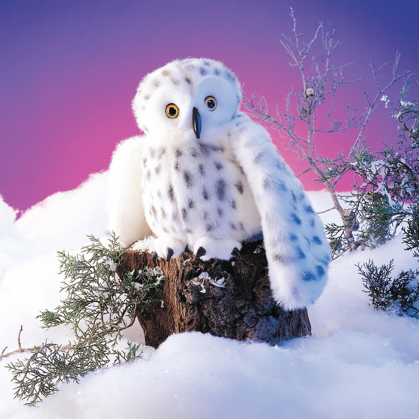 Folkmanis Snowy Owl Hand Puppet – 360° Head Rotation & Wings Flap